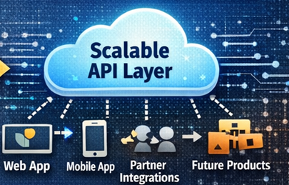 Scalable API layer powering web, mobile, partners, and future products